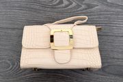 EGO Cream croc-effect buckle bag