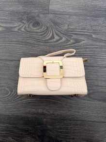 EGO Cream croc-effect buckle bag