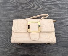 EGO Cream croc-effect buckle bag