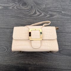 EGO Cream croc-effect buckle bag