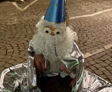 Merlin hat, wig and cape