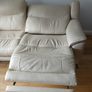 Sofa - Cream Leather 3+2 Seater Image 3