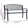 Garden Bench Black 120 cm Steel Image 3