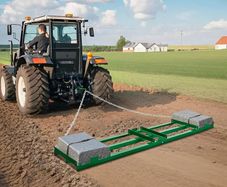 8FT Tow Behind Drag Harrow For ATV UTV Tractor and Lawn Leveling with Adjustable Bars and 72in Chain