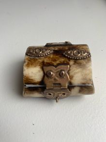 Vintage Bone and Brass Ring/ Jewellery Box