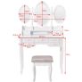 BRAND NEW Carved Dressing Table With Stool,Adjustable Makeup Mirrors with 7 drawers Image 5