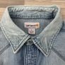 Vintage Carhartt Pearl Snap Button Heavyweight Denim Shirt Mens Large Image 5
