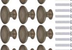 12Pcs Dark Bronze Antique Brass Door Knob with Screws, Round Vintage Drawer Knobs Diameter 30mm, Mushroom Shaped Furniture Knobs Likes Cabinet Knobs, Wardrobe Handles, Kitchen Cupboard Handles (FREE POSTAGE)
