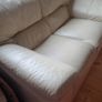 2 seater cream leather couch Image 2