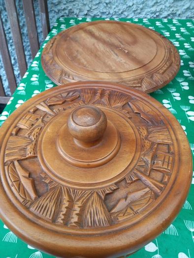 wooden  carved  cake  stand