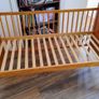 Wooden Oak Cot Bed With Mattress Image 4