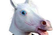 Unicorn High quality latex mask - Eye holes to see better - Artificial mane