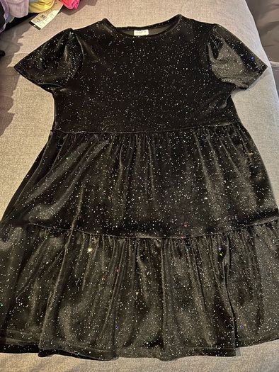 Girls sparkly black dress 9-10yrs