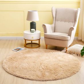 Round Rugs for Bedrooms Fluffy Living Room Circle Area Rug Soft Shaggy Carpet for Kids Room Floor Mat (Grey, 80cm)