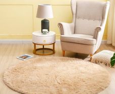 NEW SALE | Round Rugs for Bedrooms Fluffy Living Room Circle Area Rug Soft Shaggy Carpet for Kids Room Floor Mat (Black grey, 80cm)