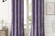 Velvet Lilac Curtains (2 piece, 132cm x 243cm)