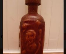 Vintage Spanish Leather covered bottle