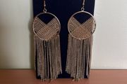 Gold tone chain drop earrings