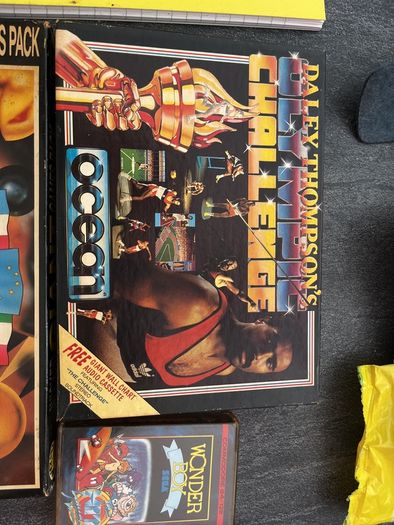 Commodore 64 (C64) Action Game Bundle - Daley Thompson Deluxe Box, Wonder Boy, 50-Game Pack