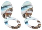 WC Toilet Seats 2 pcs with Soft Close Lids MDF Muschel Design