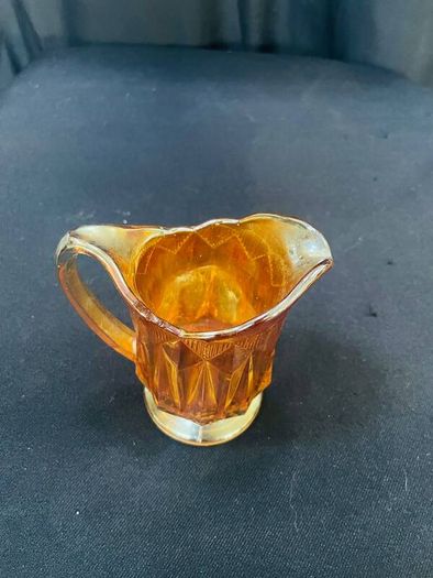 Vintage Marigold Carnival Glass Cream Jug