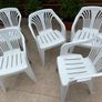 x5 Stackable Plastic Garden Chairs Image 3