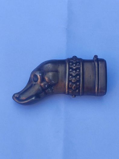 Large Brass Dog Vesta case