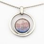 925 Vintage Sterling Silver Italian Dichroic Glass Necklace Image 2