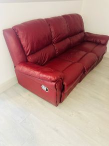 Leather Manual Recliner sofa 3 seater