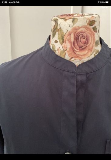 shirt Tommy Hilfiger size us 8 uk 12 navy grandfather collar