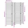 Room Divider 4 Panels Black Solid Wood Paulownia Image 2