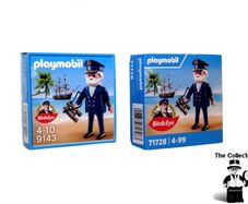 Playmobil Captain Birdseye Figure Type One Version 9143 And Type Two Version 71728 Fish Fingers Promo Brand New Sealed Very Rare To Have Two Types As They Were Only One Per Household