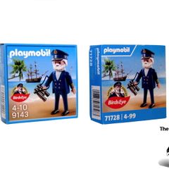 Playmobil Captain Birdseye Figure Type One Version 9143 And Type Two Version 71728 Fish Fingers Promo Brand New Sealed Very Rare To Have Two Types As They Were Only One Per Household
