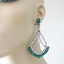 Emerald Stone Crystal Dangle Earrings Image 2