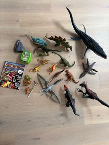 Dinosaur collection, plus Dino quiz game, sticker book and Dino pencil