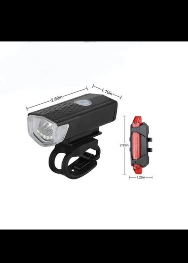 Bike Light, USB LED Rechargeable, Front and rear, Headlight Lamp Flashlight Cycling Safety Warning Light