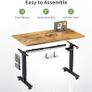 Height Adjustable Standing Desk Electric Sit Stand Up with Cable Tray 120 x 60cm Desktop for Home Office Image 7