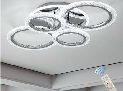 Brand New Modern Ceiling Light 58W Dimmable Flush Mount LED Ceiling Light 4 Rings