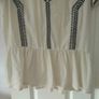 H&M Cream and Black Design blouse Image 3