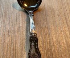 Vintage Sheffield Silver Plate Sauce Ladle with Kings pattern