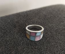 Vintage hand crafted mother of pearl 925 silver ring