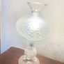 Elegant vintage cut glass electric table lamp in a classic hurricane Image 7