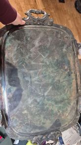 Extra large Ornate Silver plated serving tray
