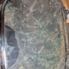 Extra large Ornate Silver plated serving tray