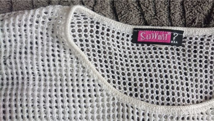 White Hollow Top Size 10