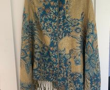 Large Gold & Turquoise Scarf