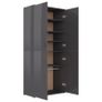 Shoe Cabinet High Gloss Grey 80x39x178 cm Chipboard Image 5