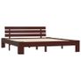 Bed Frame Dark Brown Solid Pine Wood 160x200 cm Image 3