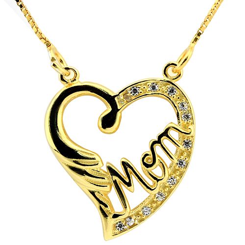 Brilliant Mother's Day Mom Mother genuine diamond Heart pendant locket