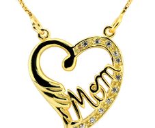 Brilliant Mother's Day Mom Mother genuine diamond Heart pendant locket